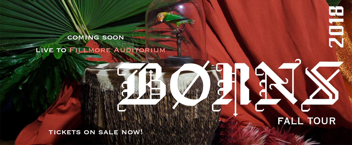 Borns at Fillmore Auditorium tickets Borns at Fillmore Auditorium