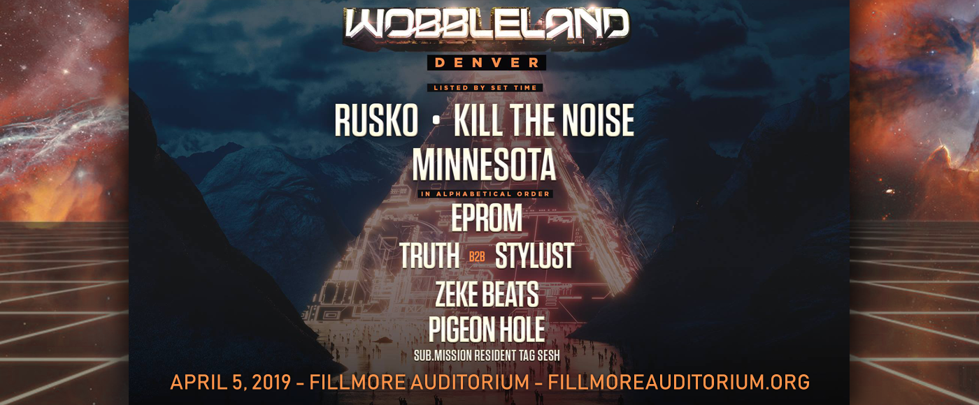 Wobbleland: Rusko, Kill The Noise, Minnesota & Eprom at Fillmore Auditorium tickets Wobbleland: Rusko, Kill The Noise, Minnesota & Eprom at Fillmore Auditorium