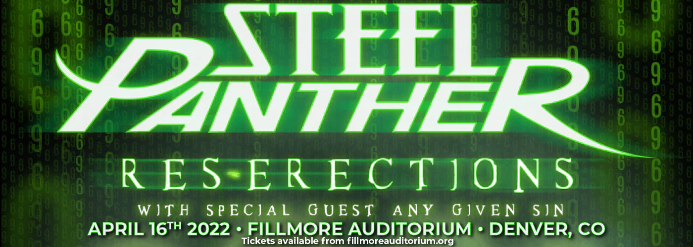 Steel Panther: Res-Erections Tour 2022 at Fillmore Auditorium
