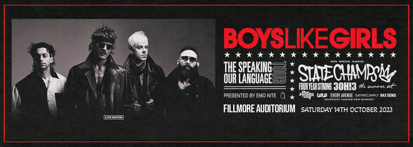 Boys Like Girls at Fillmore Auditorium