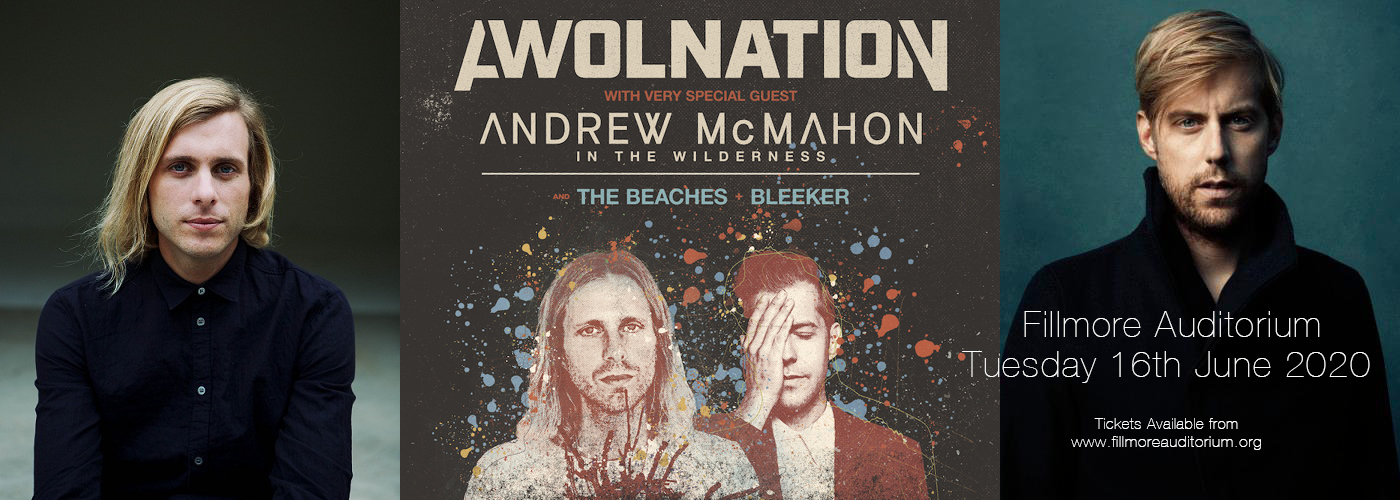 Awolnation & Andrew McMahon [CANCELLED] at Fillmore Auditorium