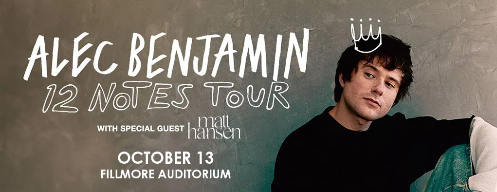 Alec Benjamin at Fillmore Auditorium